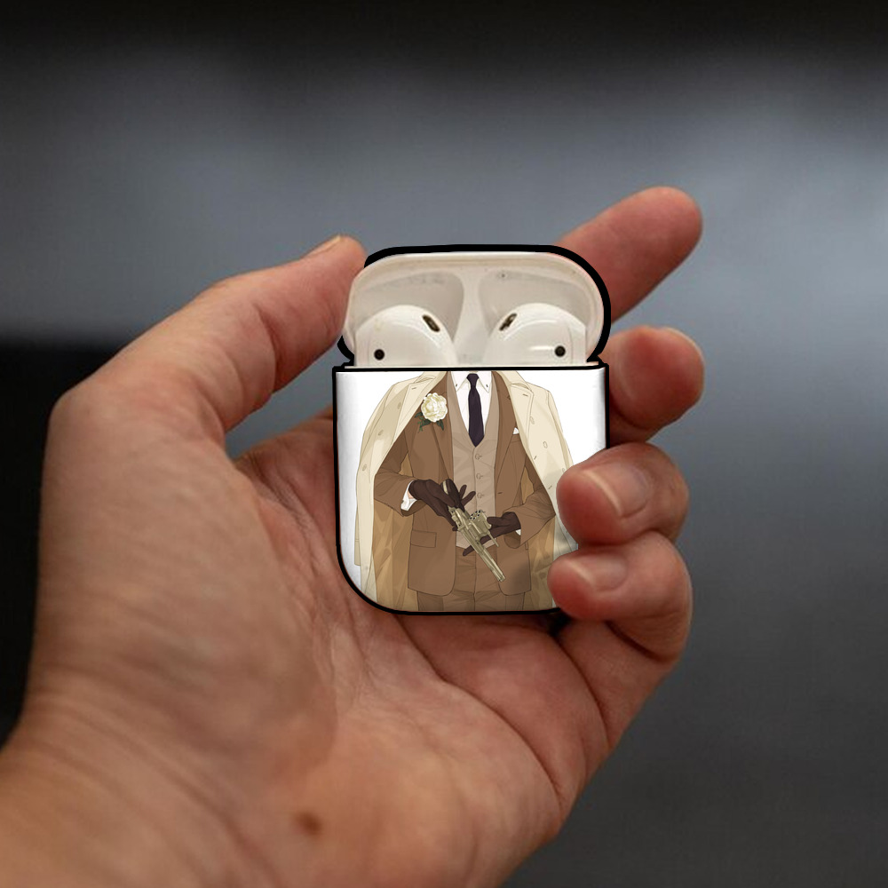 呪術廻戦 Jujutsu Kaisen AirPods 第2世代保護ケース ハードシェル ブラック 耐衝撃・防指紋・カラビナ付き
