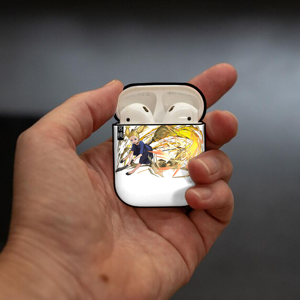 呪術廻戦 Jujutsu Kaisen AirPods 第2世代保護ケース ハードシェル ブラック 耐衝撃・防指紋・カラビナ付き