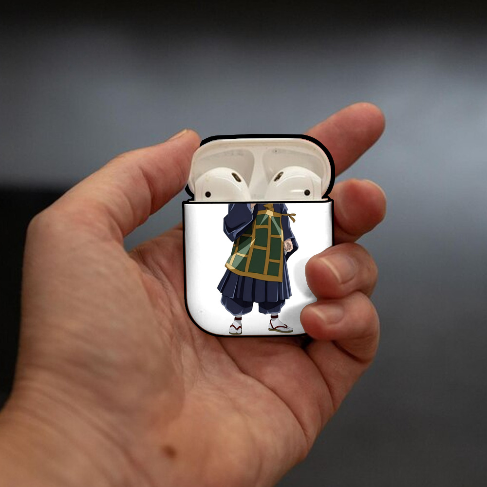 呪術廻戦 Jujutsu Kaisen AirPods 第2世代保護ケース ハードシェル ブラック 耐衝撃・防指紋・カラビナ付き