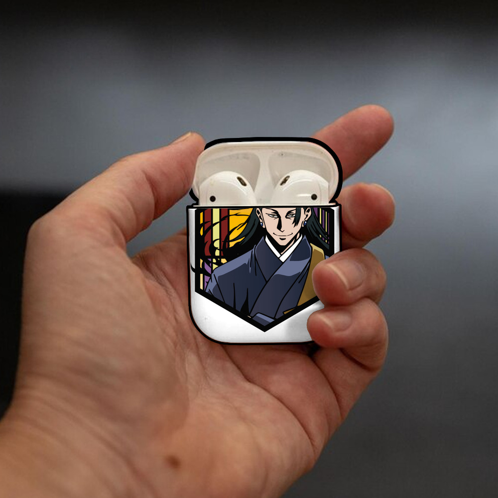 呪術廻戦 Jujutsu Kaisen AirPods 第2世代保護ケース ハードシェル ブラック 耐衝撃・防指紋・カラビナ付き