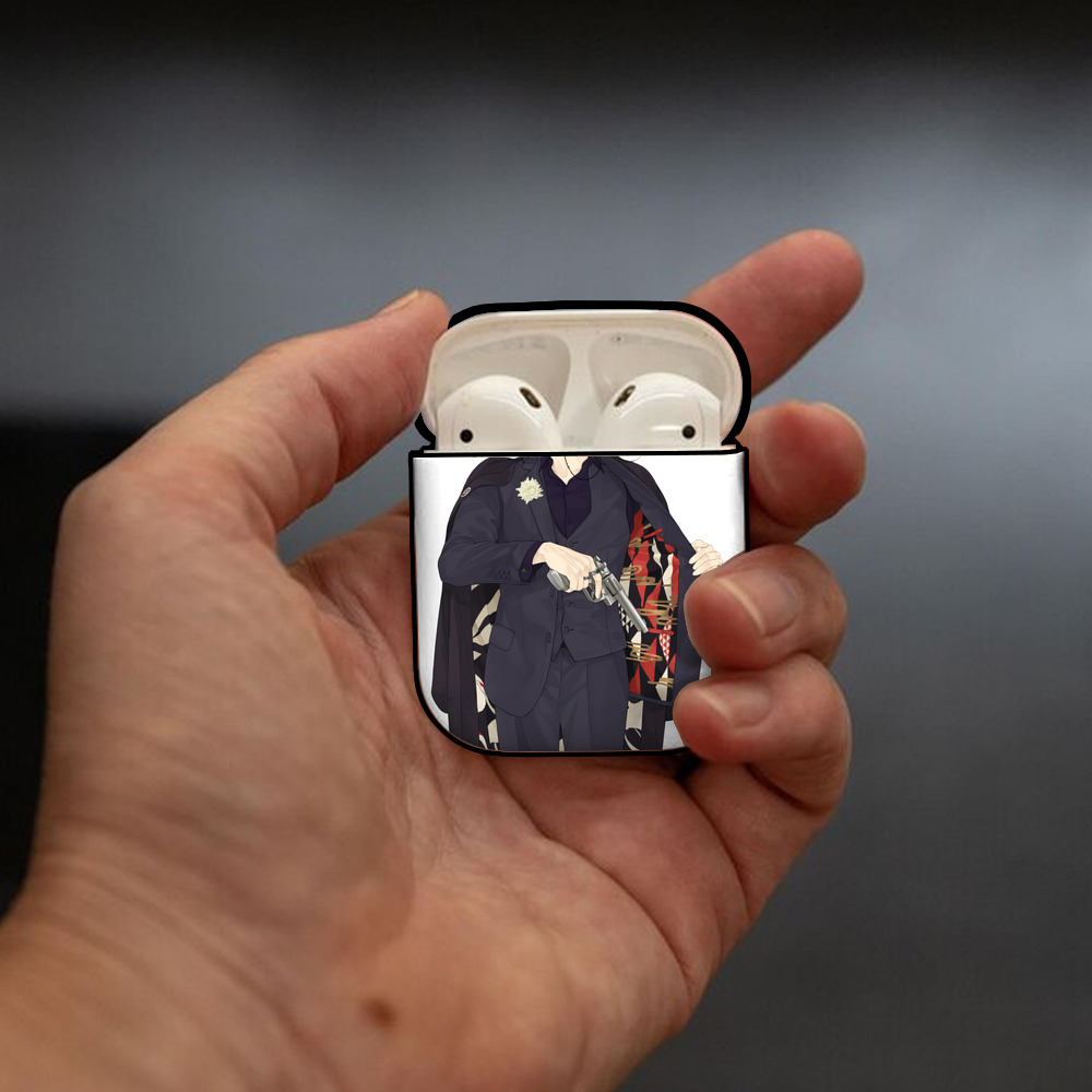 呪術廻戦 Jujutsu Kaisen AirPods 第2世代保護ケース ハードシェル ブラック 耐衝撃・防指紋・カラビナ付き