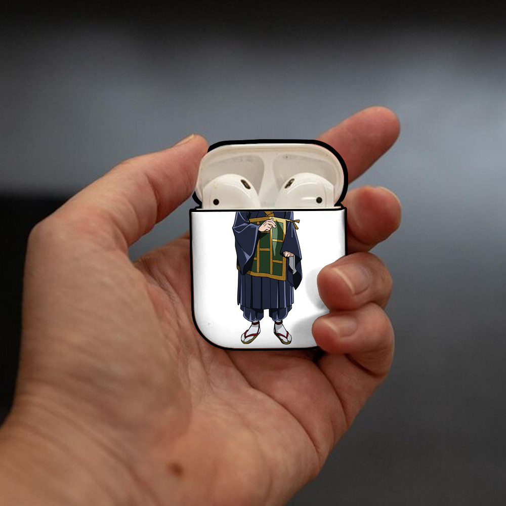 呪術廻戦 Jujutsu Kaisen AirPods 第2世代保護ケース ハードシェル ブラック 耐衝撃・防指紋・カラビナ付き