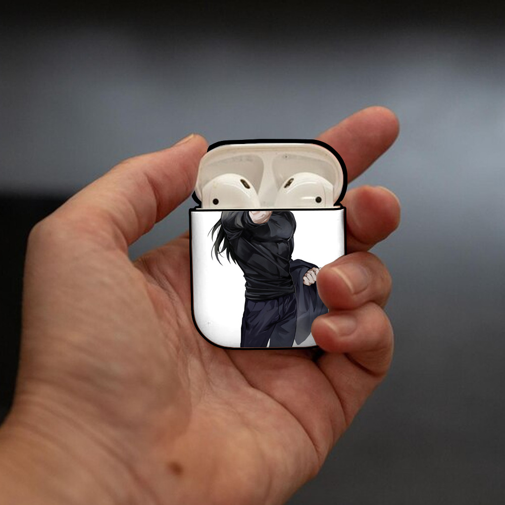 呪術廻戦 Jujutsu Kaisen AirPods 第2世代保護ケース ハードシェル ブラック 耐衝撃・防指紋・カラビナ付き