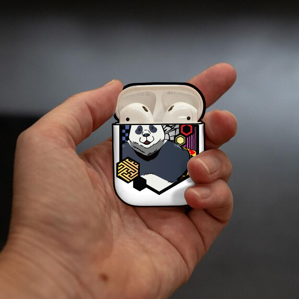呪術廻戦 Jujutsu Kaisen AirPods 第2世代保護ケース ハードシェル ブラック 耐衝撃・防指紋・カラビナ付き