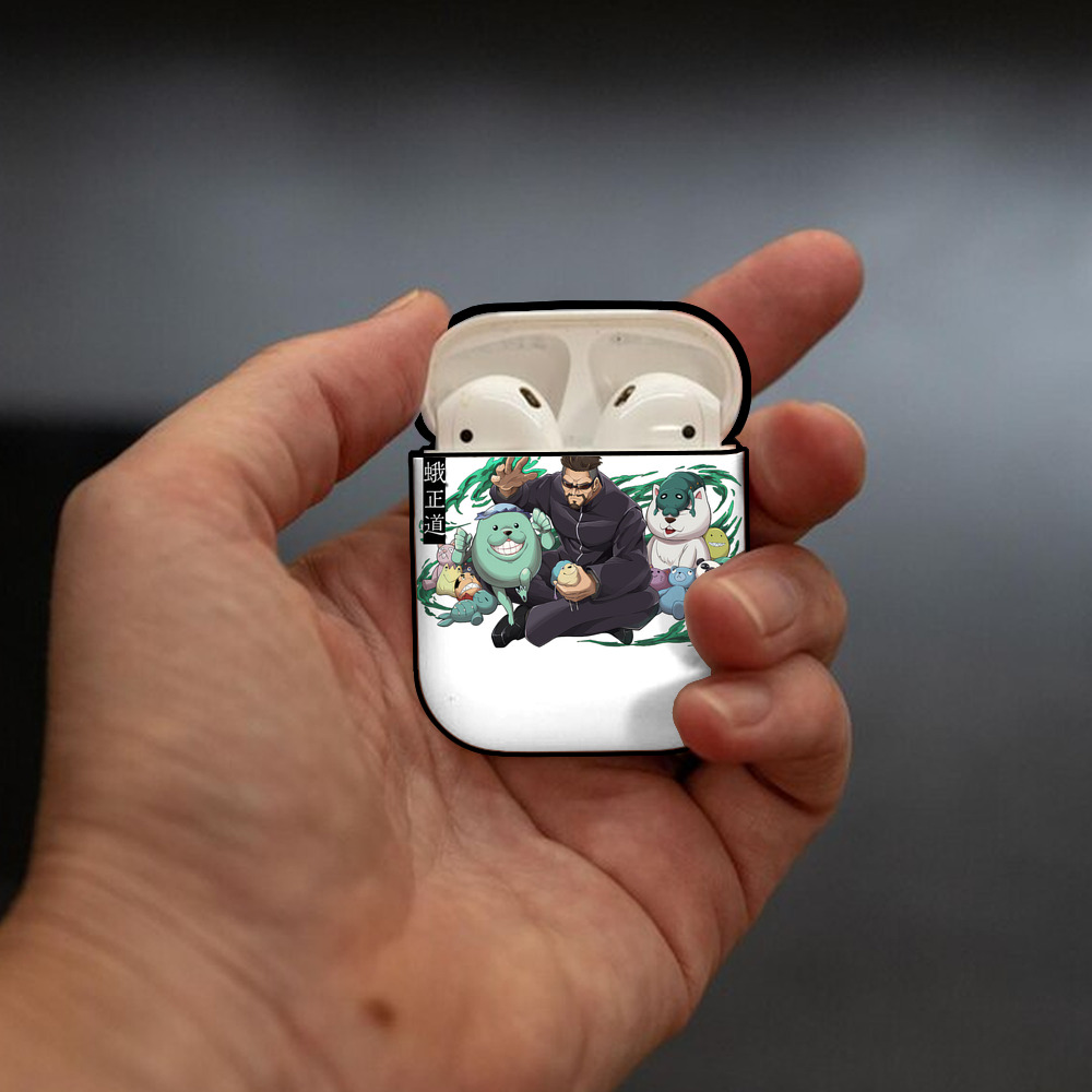 呪術廻戦 Jujutsu Kaisen AirPods 第2世代保護ケース ハードシェル ブラック 耐衝撃・防指紋・カラビナ付き