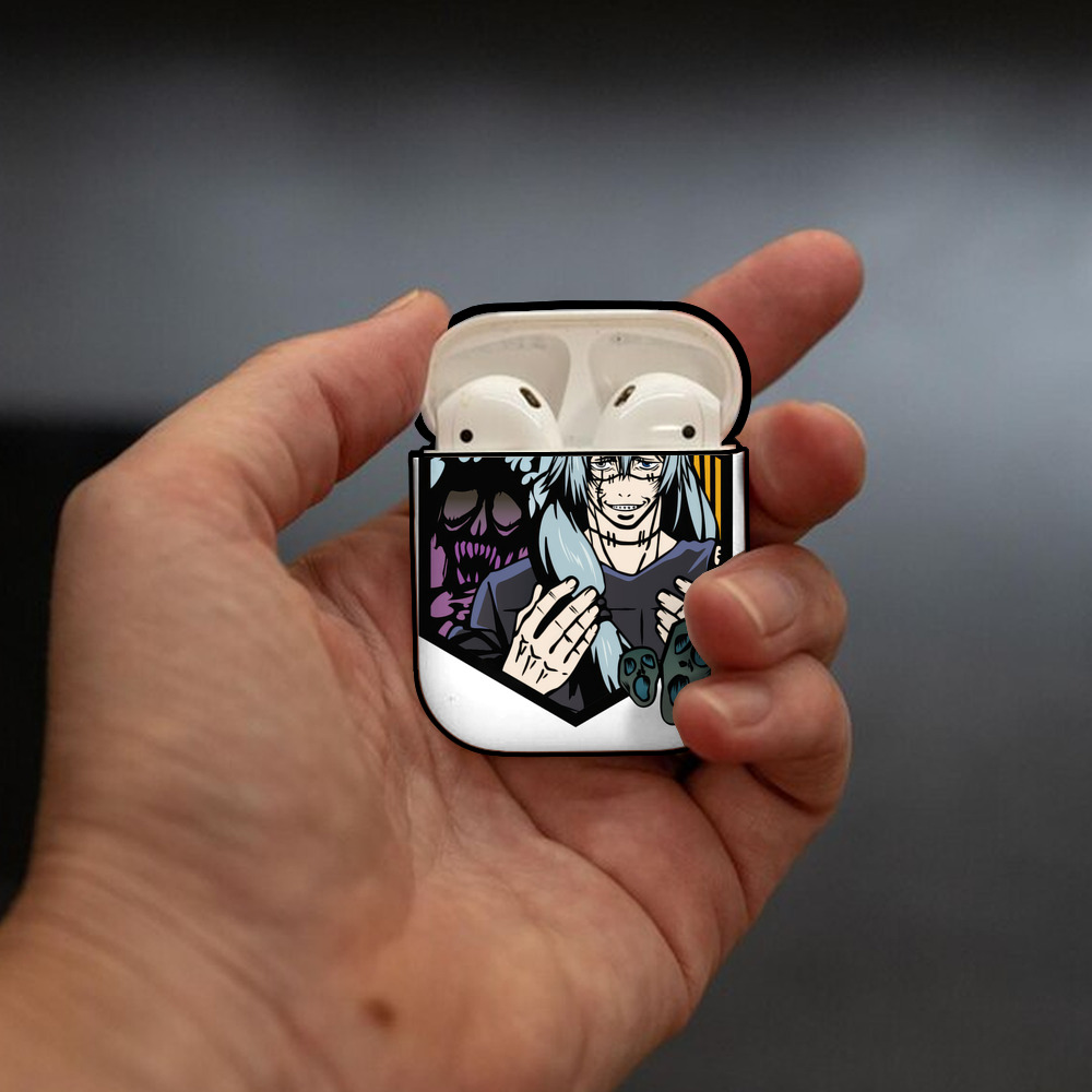 呪術廻戦 Jujutsu Kaisen AirPods 第2世代保護ケース ハードシェル ブラック 耐衝撃・防指紋・カラビナ付き