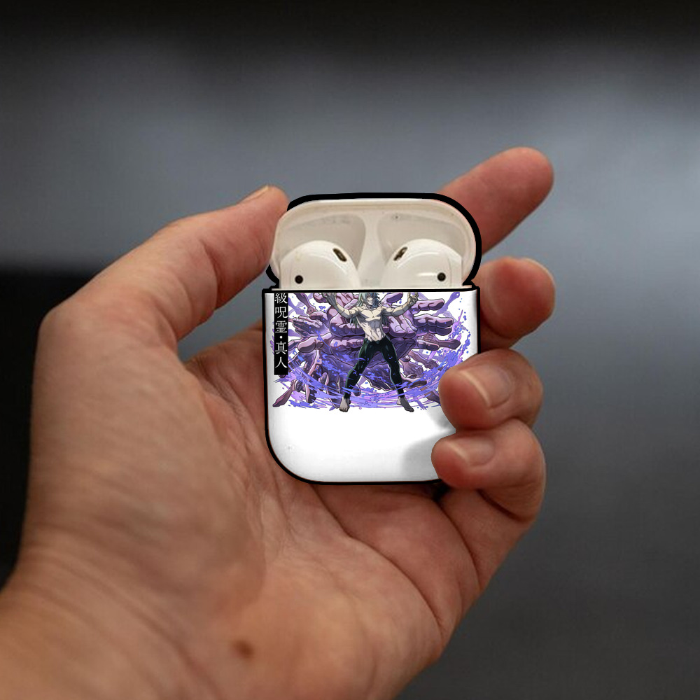 呪術廻戦 Jujutsu Kaisen AirPods 第2世代保護ケース ハードシェル ブラック 耐衝撃・防指紋・カラビナ付き