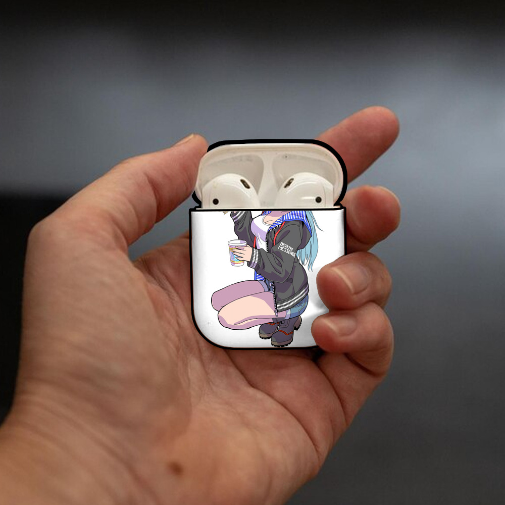 呪術廻戦 Jujutsu Kaisen AirPods 第2世代保護ケース ハードシェル ブラック 耐衝撃・防指紋・カラビナ付き