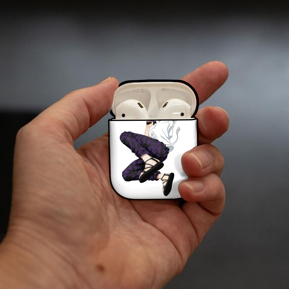 呪術廻戦 Jujutsu Kaisen AirPods 第2世代保護ケース ハードシェル ブラック 耐衝撃・防指紋・カラビナ付き