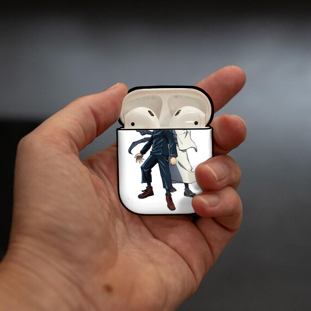 呪術廻戦 Jujutsu Kaisen AirPods 第2世代保護ケース ハードシェル ブラック 耐衝撃・防指紋・カラビナ付き