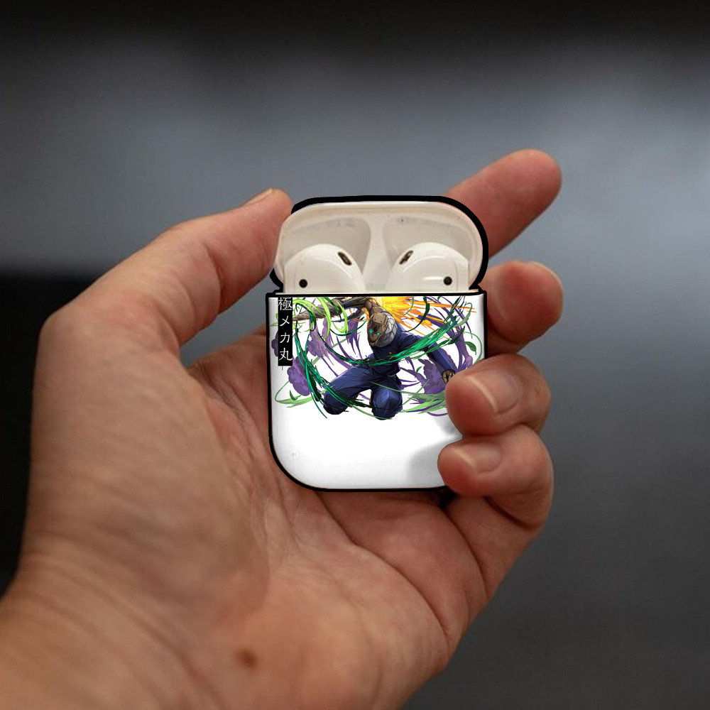 呪術廻戦 Jujutsu Kaisen AirPods 第2世代保護ケース ハードシェル ブラック 耐衝撃・防指紋・カラビナ付き