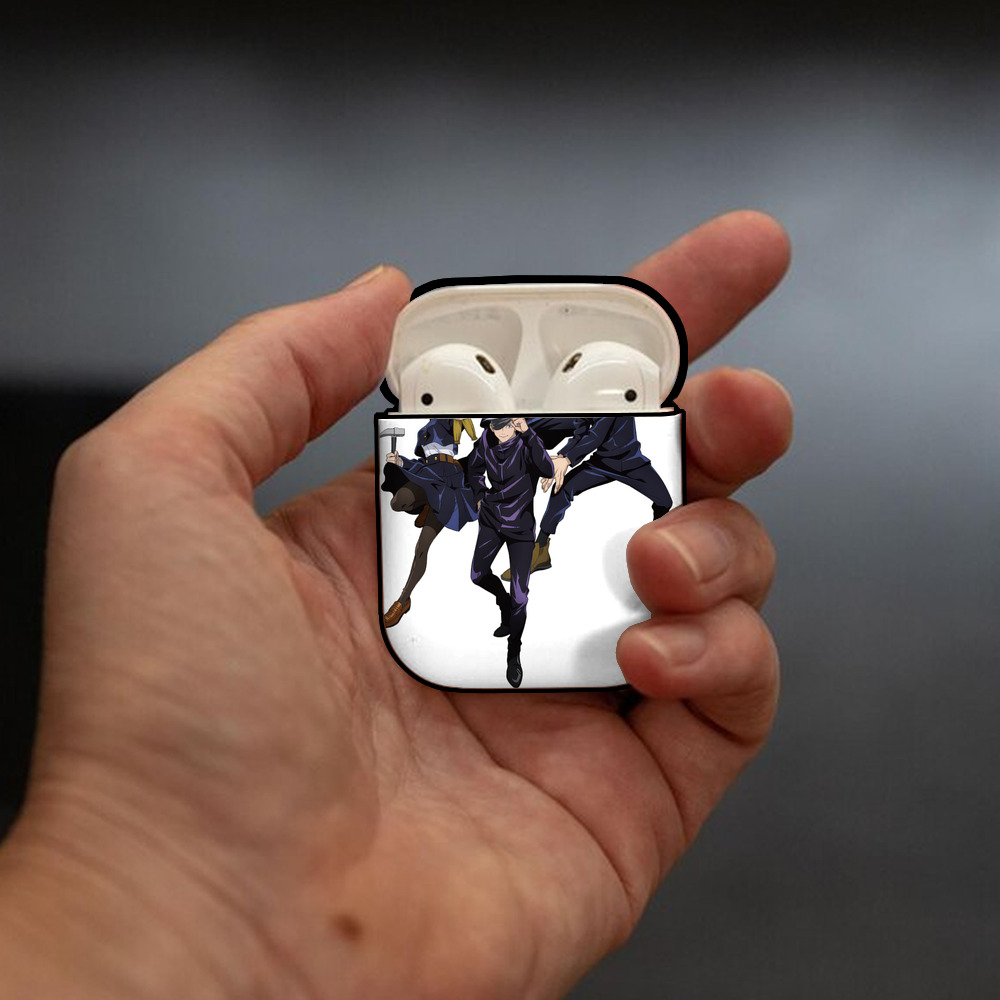 呪術廻戦 Jujutsu Kaisen AirPods 第2世代保護ケース ハードシェル ブラック 耐衝撃・防指紋・カラビナ付き