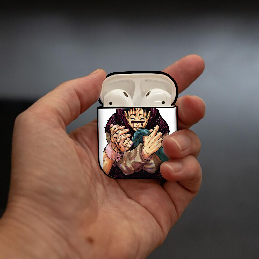 呪術廻戦 Jujutsu Kaisen AirPods 第2世代保護ケース ハードシェル ブラック 耐衝撃・防指紋・カラビナ付き