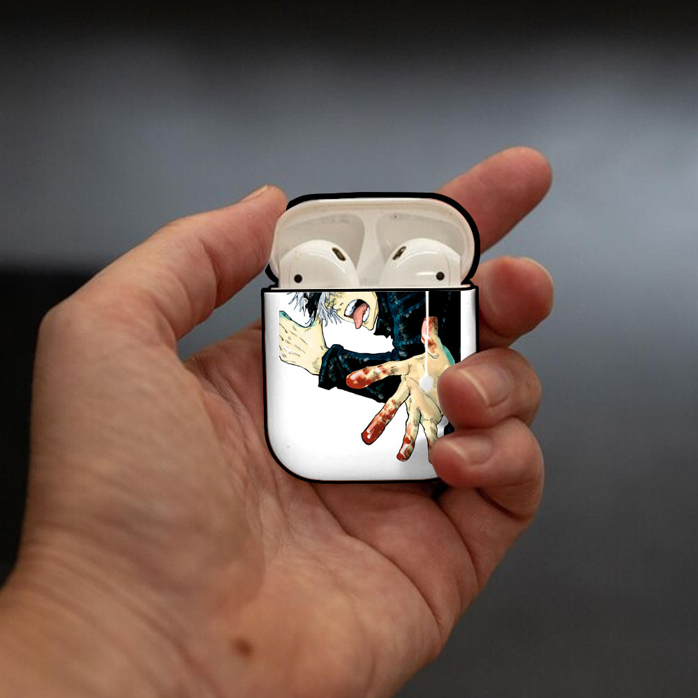 呪術廻戦 Jujutsu Kaisen AirPods 第2世代保護ケース ハードシェル ブラック 耐衝撃・防指紋・カラビナ付き