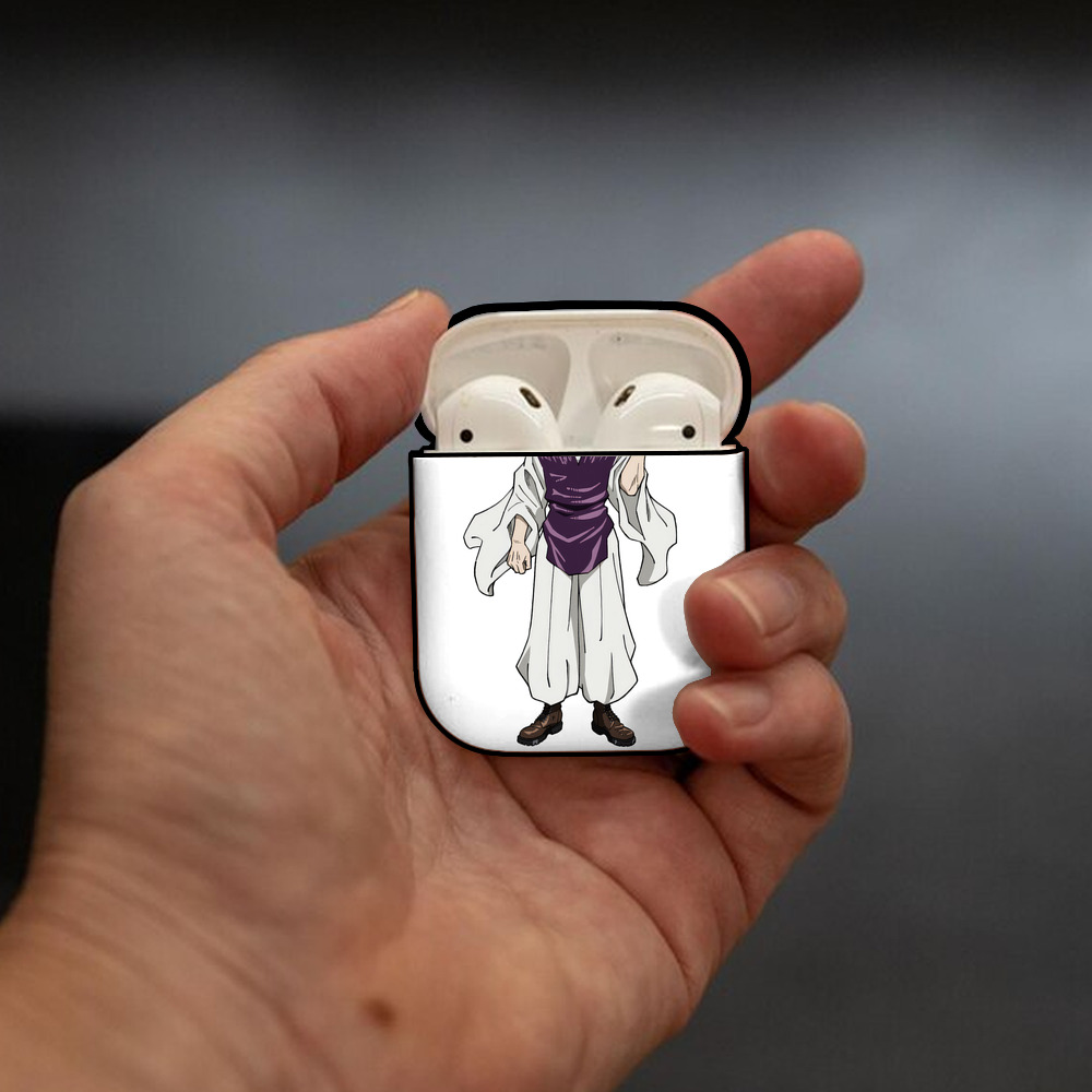 呪術廻戦 Jujutsu Kaisen AirPods 第2世代保護ケース ハードシェル ブラック 耐衝撃・防指紋・カラビナ付き