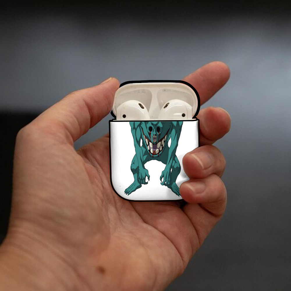 呪術廻戦 Jujutsu Kaisen AirPods 第2世代保護ケース ハードシェル ブラック 耐衝撃・防指紋・カラビナ付き