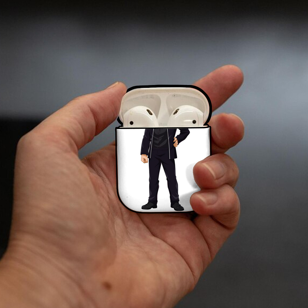 呪術廻戦 Jujutsu Kaisen AirPods 第2世代保護ケース ハードシェル ブラック 耐衝撃・防指紋・カラビナ付き