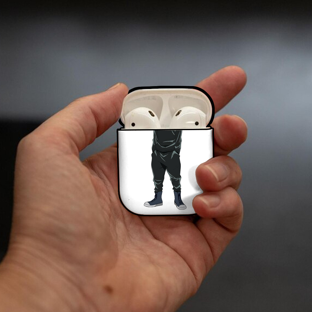 呪術廻戦 Jujutsu Kaisen AirPods 第2世代保護ケース ハードシェル ブラック 耐衝撃・防指紋・カラビナ付き