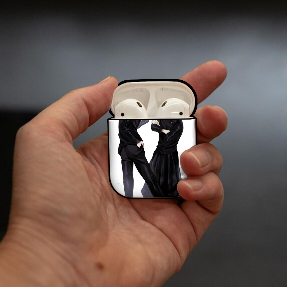 呪術廻戦 Jujutsu Kaisen AirPods 第2世代保護ケース ハードシェル ブラック 耐衝撃・防指紋・カラビナ付き