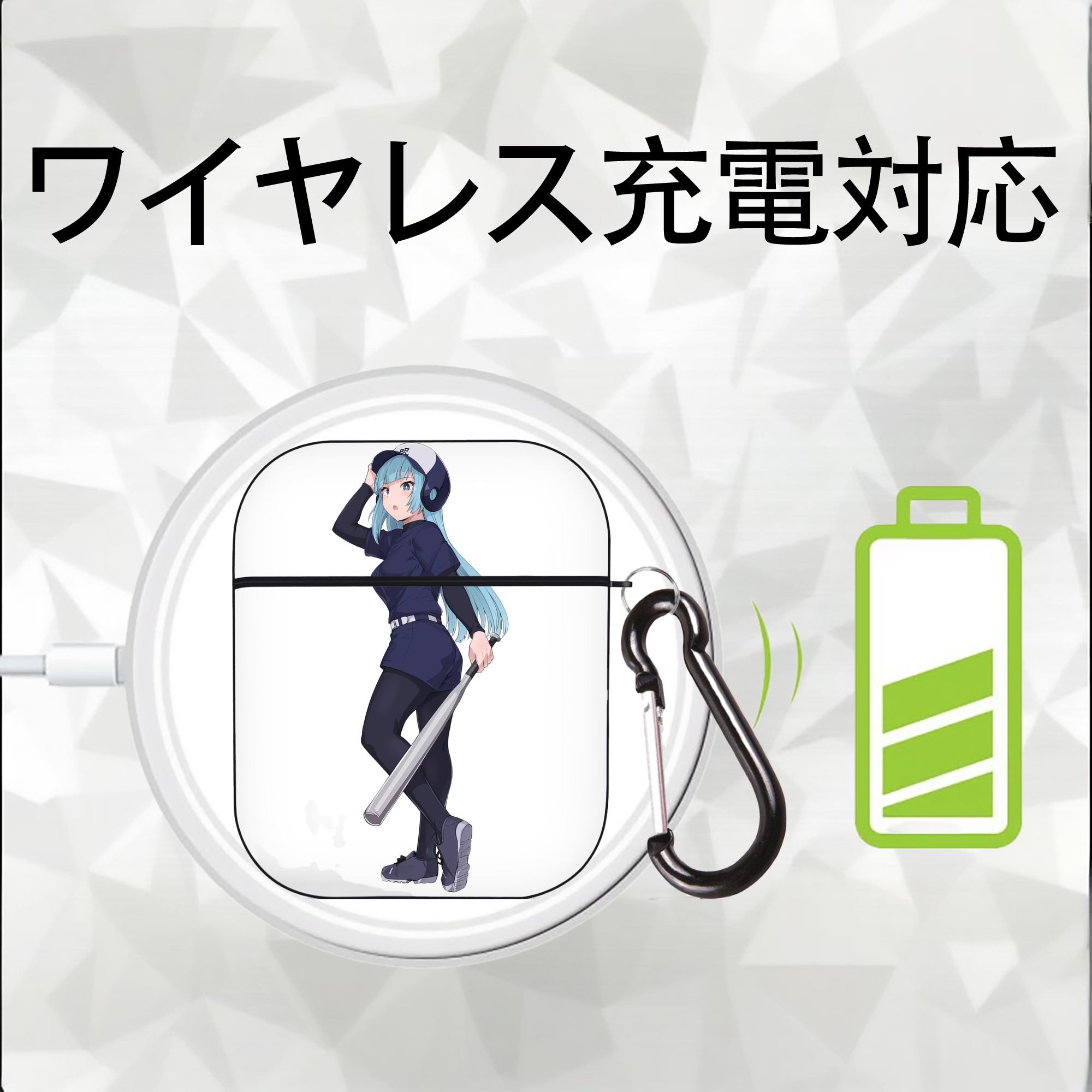 呪術廻戦 Jujutsu Kaisen AirPods 第2世代保護ケース ハードシェル ブラック 耐衝撃・防指紋・カラビナ付き