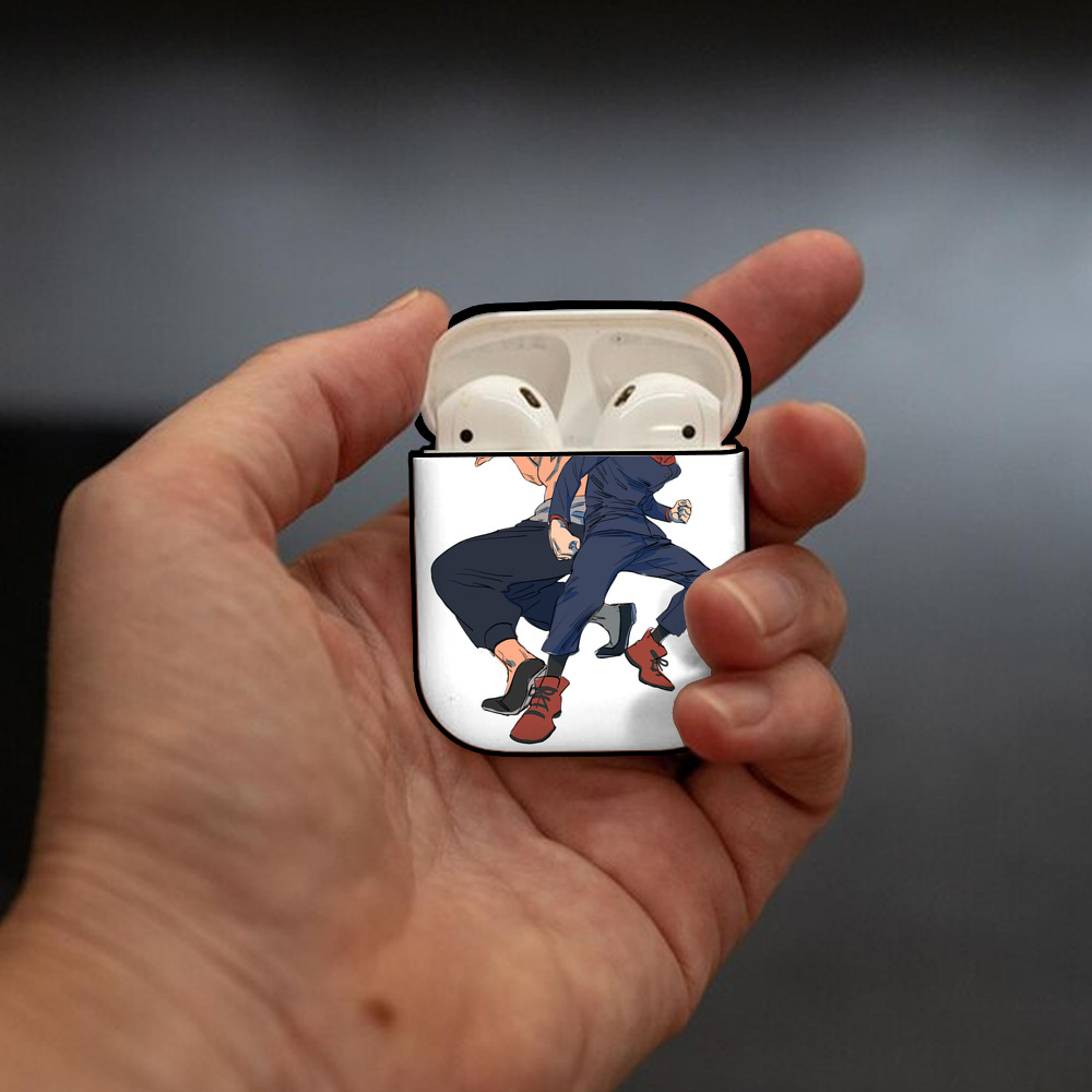 呪術廻戦 Jujutsu Kaisen AirPods 第2世代保護ケース ハードシェル ブラック 耐衝撃・防指紋・カラビナ付き