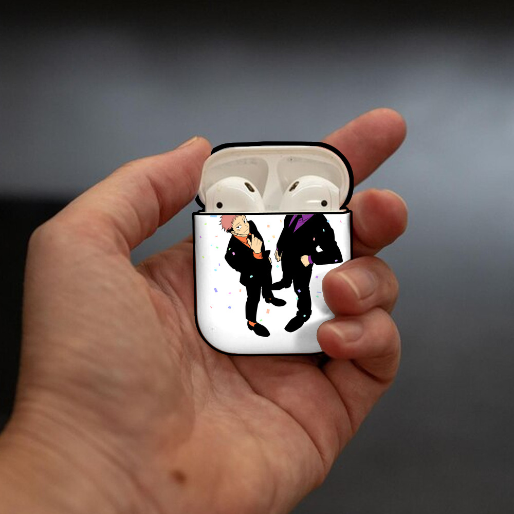 呪術廻戦 Jujutsu Kaisen AirPods 第2世代保護ケース ハードシェル ブラック 耐衝撃・防指紋・カラビナ付き