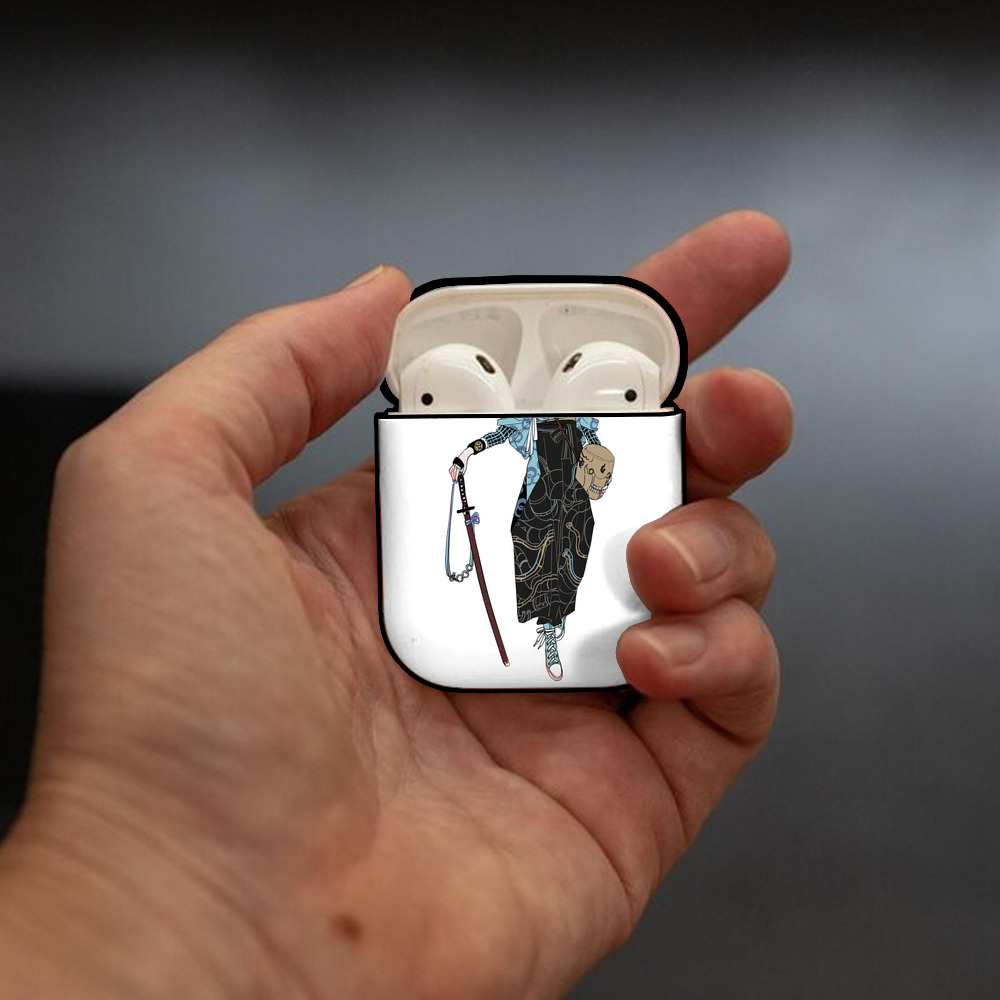 呪術廻戦 Jujutsu Kaisen AirPods 第2世代保護ケース ハードシェル ブラック 耐衝撃・防指紋・カラビナ付き