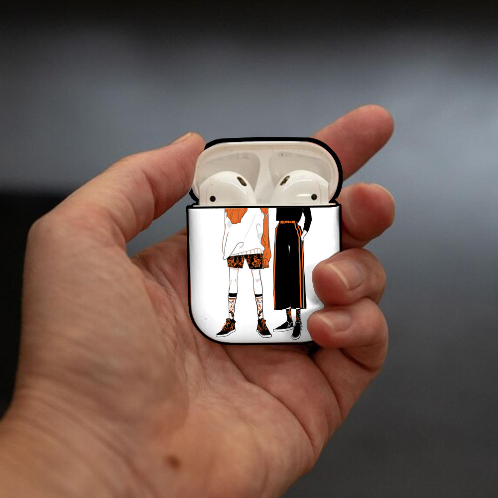 呪術廻戦 Jujutsu Kaisen AirPods 第2世代保護ケース ハードシェル ブラック 耐衝撃・防指紋・カラビナ付き