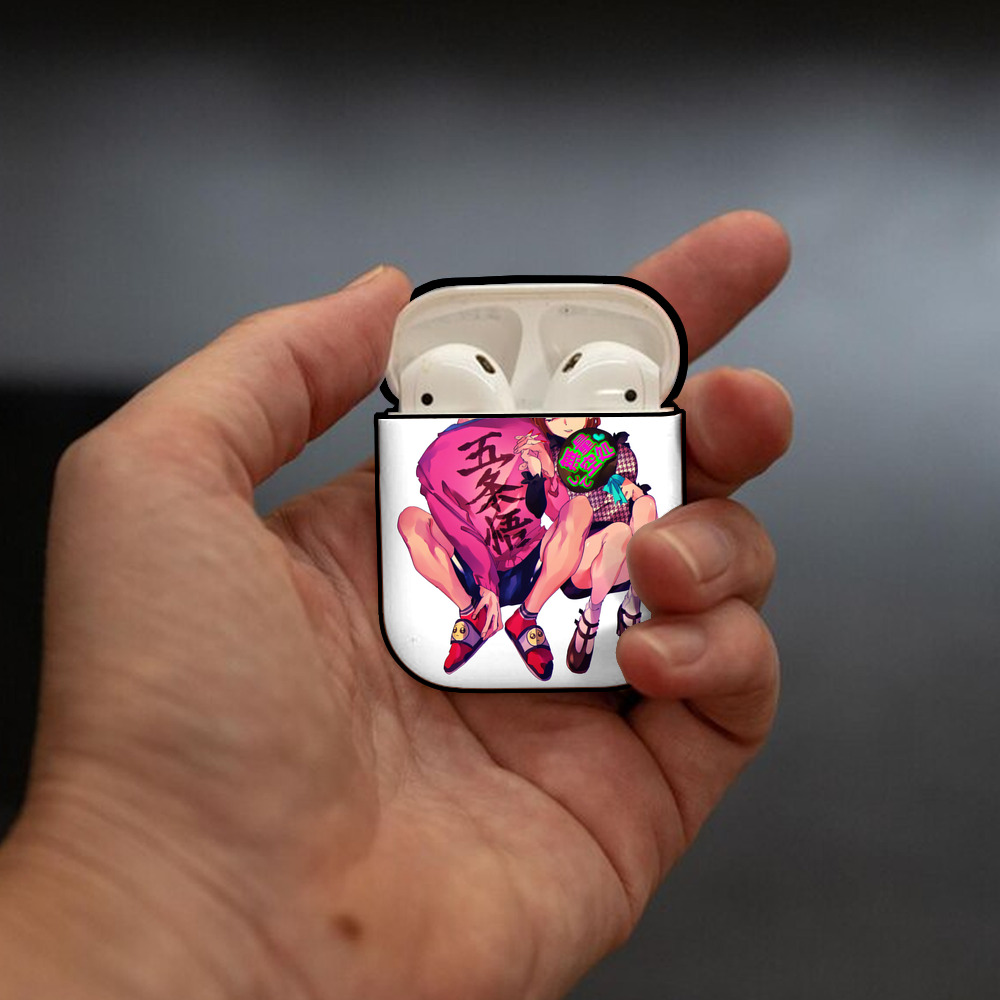 呪術廻戦 Jujutsu Kaisen AirPods 第2世代保護ケース ハードシェル ブラック 耐衝撃・防指紋・カラビナ付き