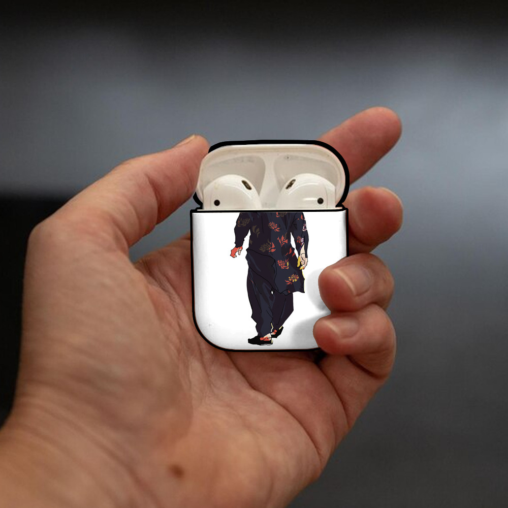呪術廻戦 Jujutsu Kaisen AirPods 第2世代保護ケース ハードシェル ブラック 耐衝撃・防指紋・カラビナ付き