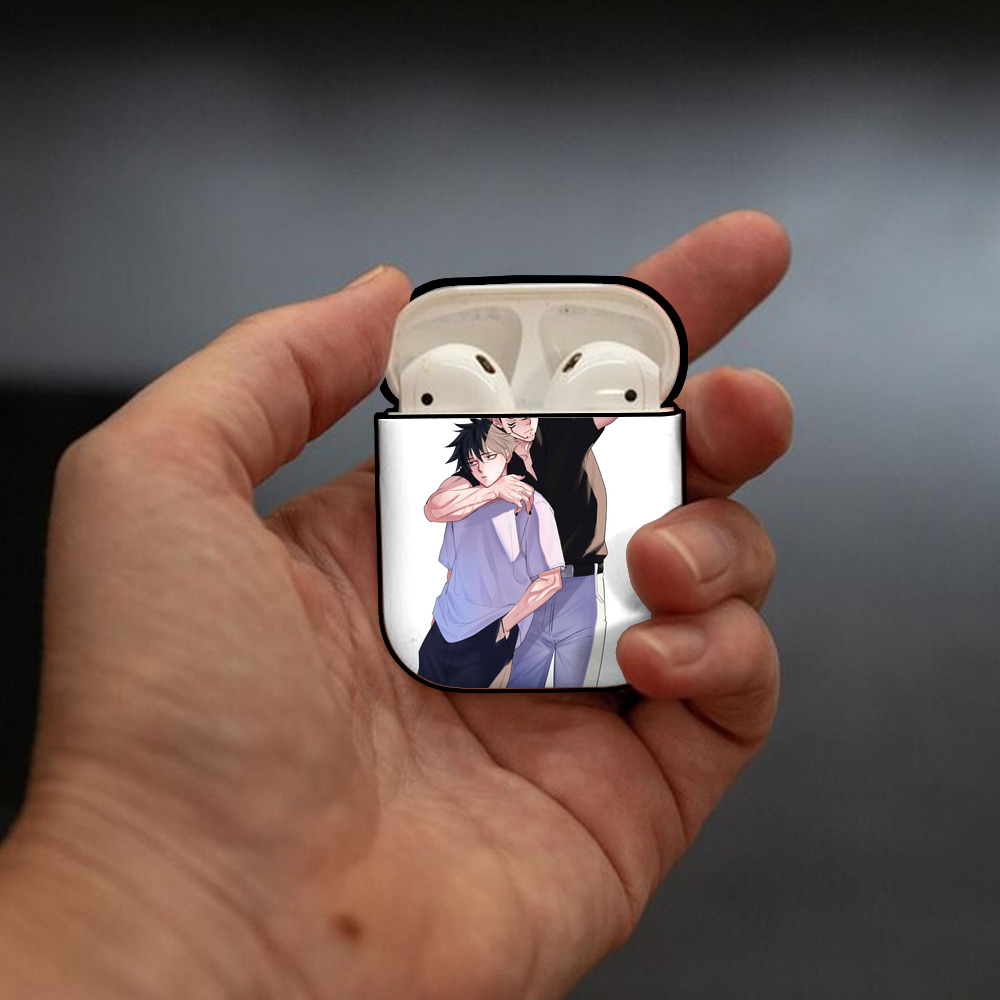 呪術廻戦 Jujutsu Kaisen AirPods 第2世代保護ケース ハードシェル ブラック 耐衝撃・防指紋・カラビナ付き