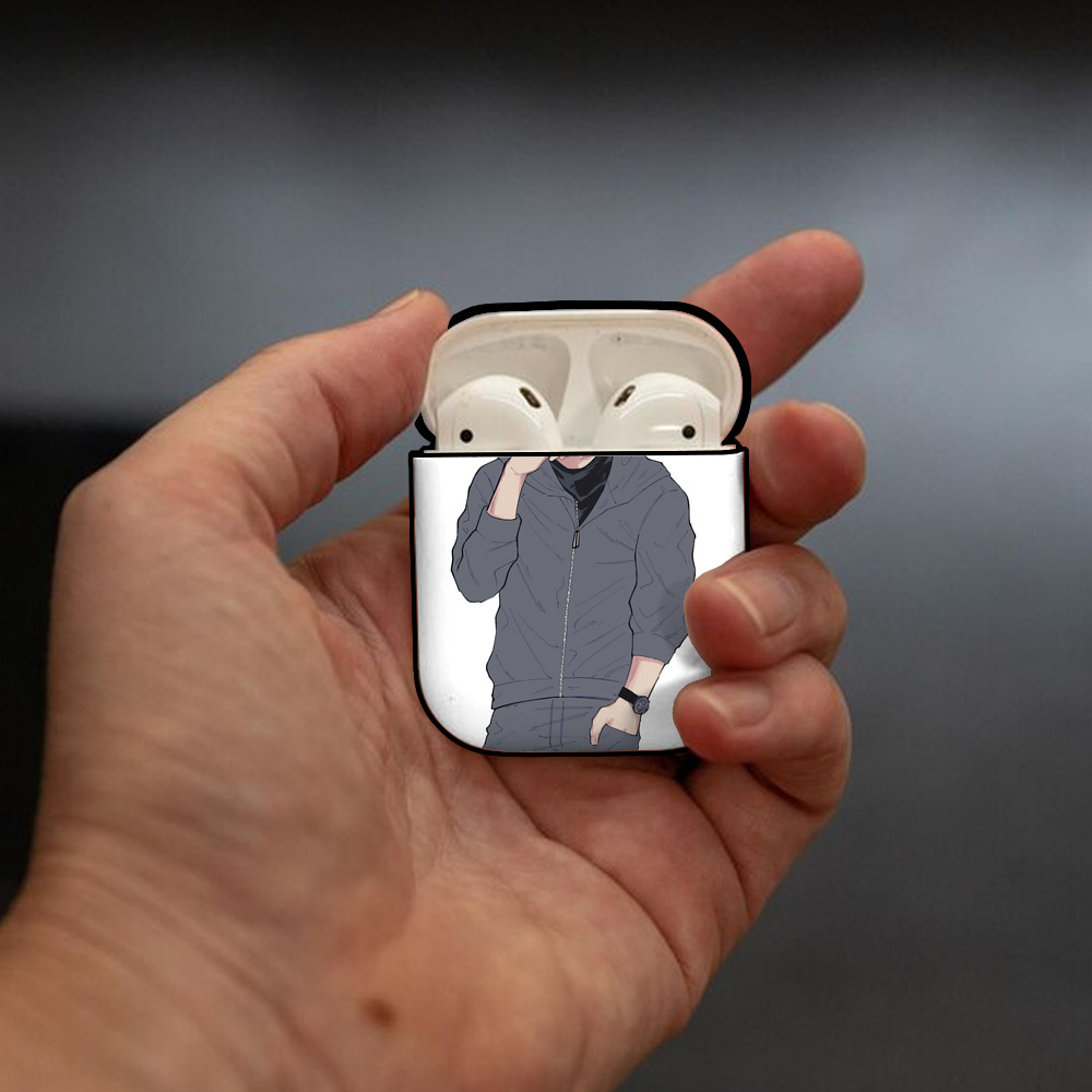 呪術廻戦 Jujutsu Kaisen AirPods 第2世代保護ケース ハードシェル ブラック 耐衝撃・防指紋・カラビナ付き