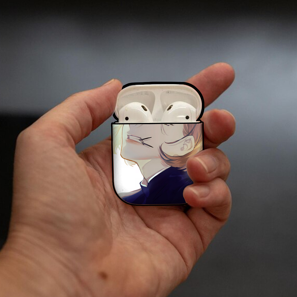 呪術廻戦 Jujutsu Kaisen AirPods 第2世代保護ケース ハードシェル ブラック 耐衝撃・防指紋・カラビナ付き