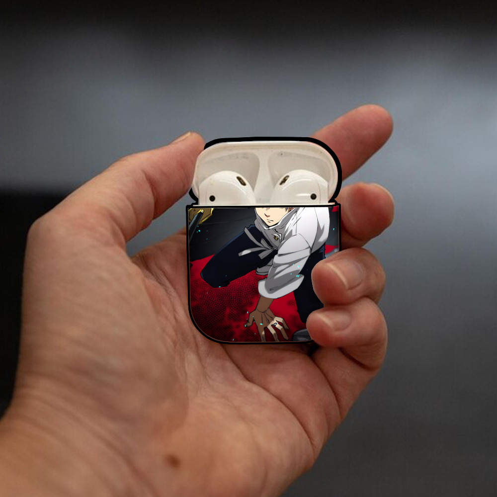 呪術廻戦 Jujutsu Kaisen AirPods 第2世代保護ケース ハードシェル ブラック 耐衝撃・防指紋・カラビナ付き
