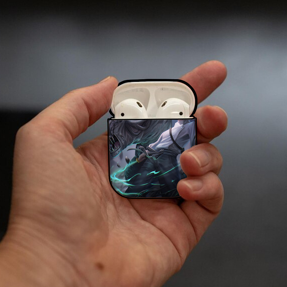 呪術廻戦 Jujutsu Kaisen AirPods 第2世代保護ケース ハードシェル ブラック 耐衝撃・防指紋・カラビナ付き