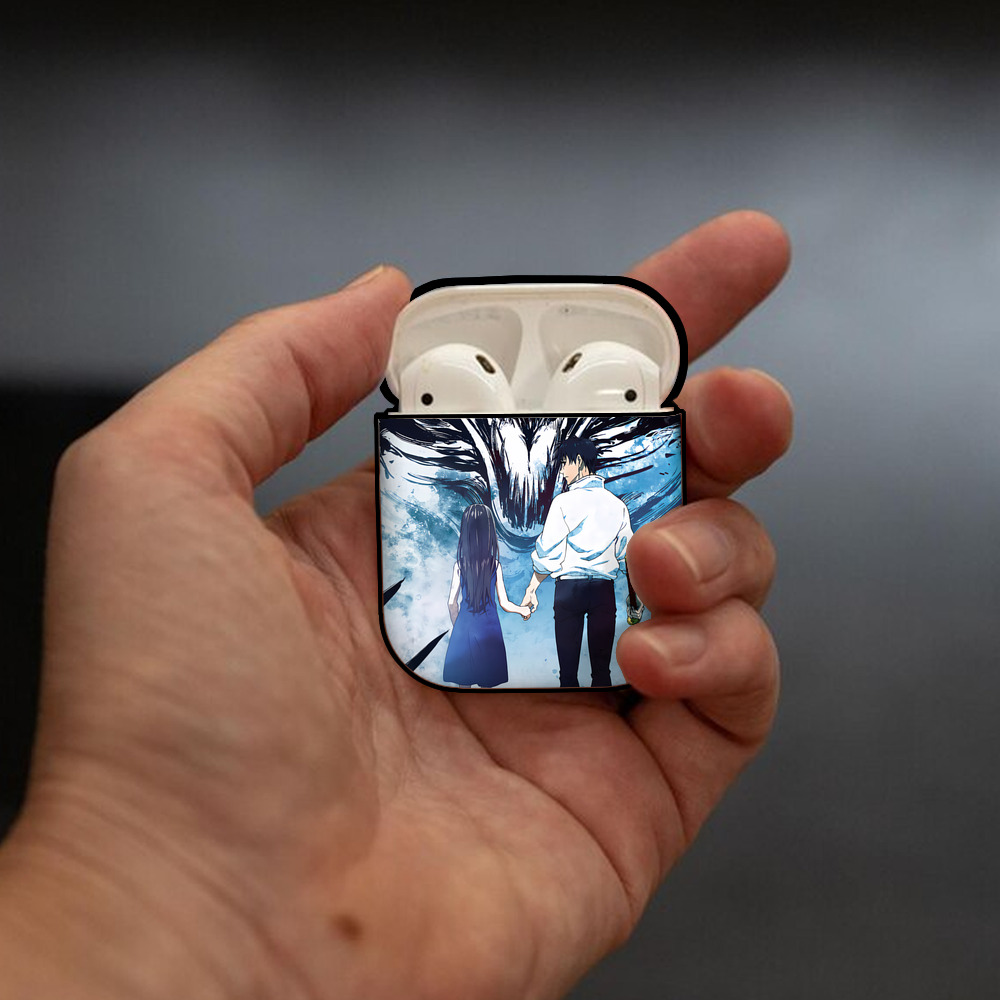 呪術廻戦 Jujutsu Kaisen AirPods 第2世代保護ケース ハードシェル ブラック 耐衝撃・防指紋・カラビナ付き