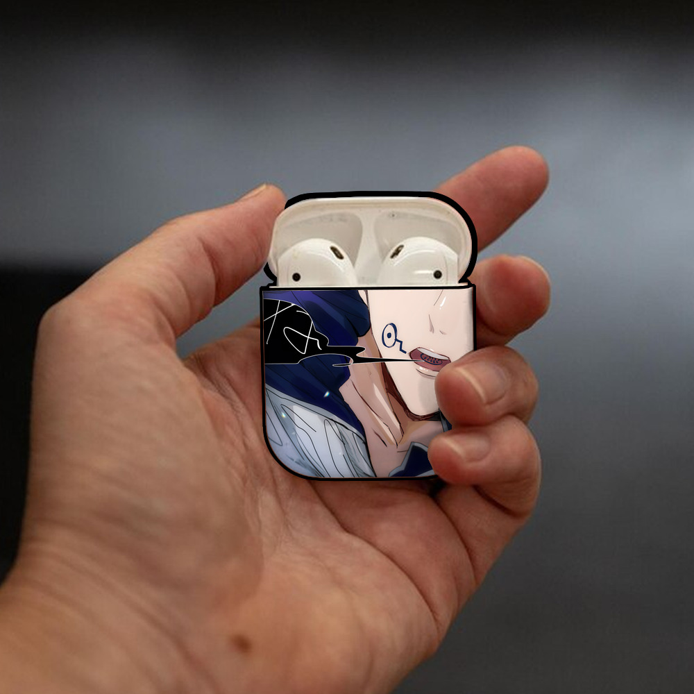 呪術廻戦 Jujutsu Kaisen AirPods 第2世代保護ケース ハードシェル ブラック 耐衝撃・防指紋・カラビナ付き