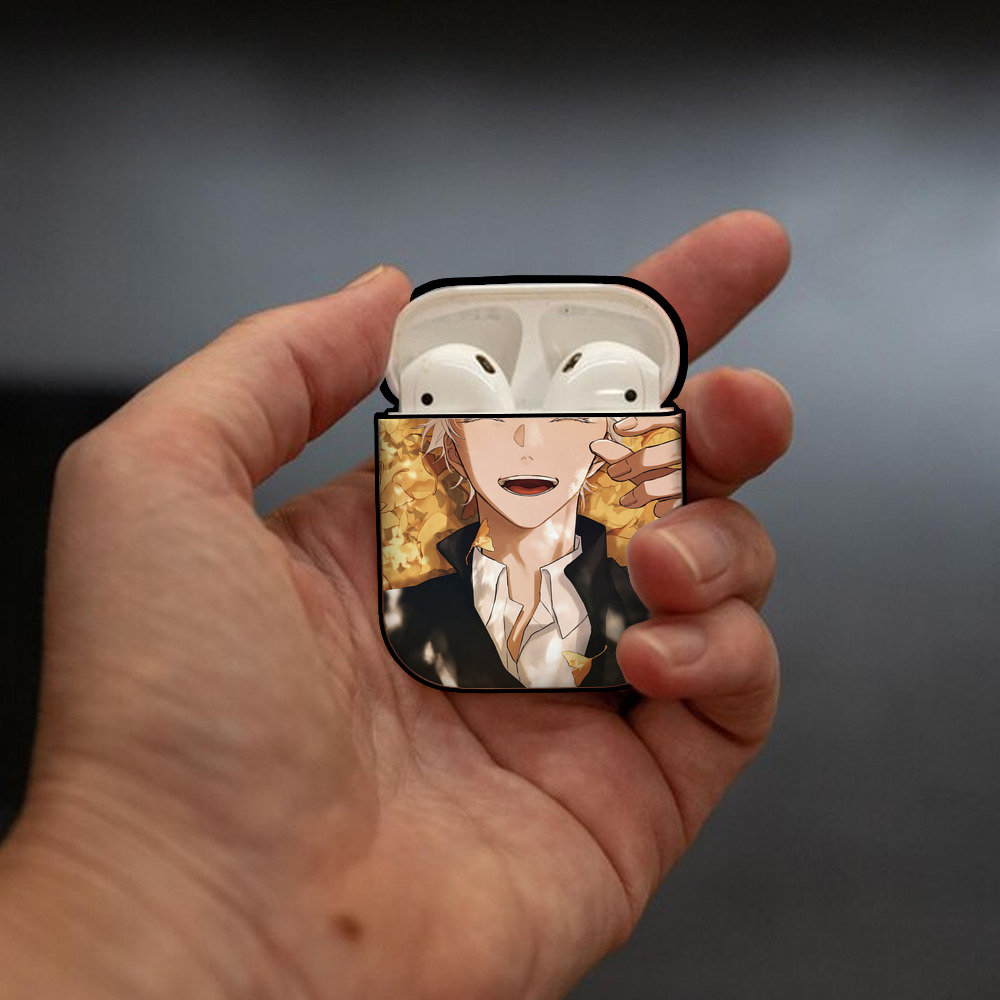 呪術廻戦 Jujutsu Kaisen AirPods 第2世代保護ケース ハードシェル ブラック 耐衝撃・防指紋・カラビナ付き