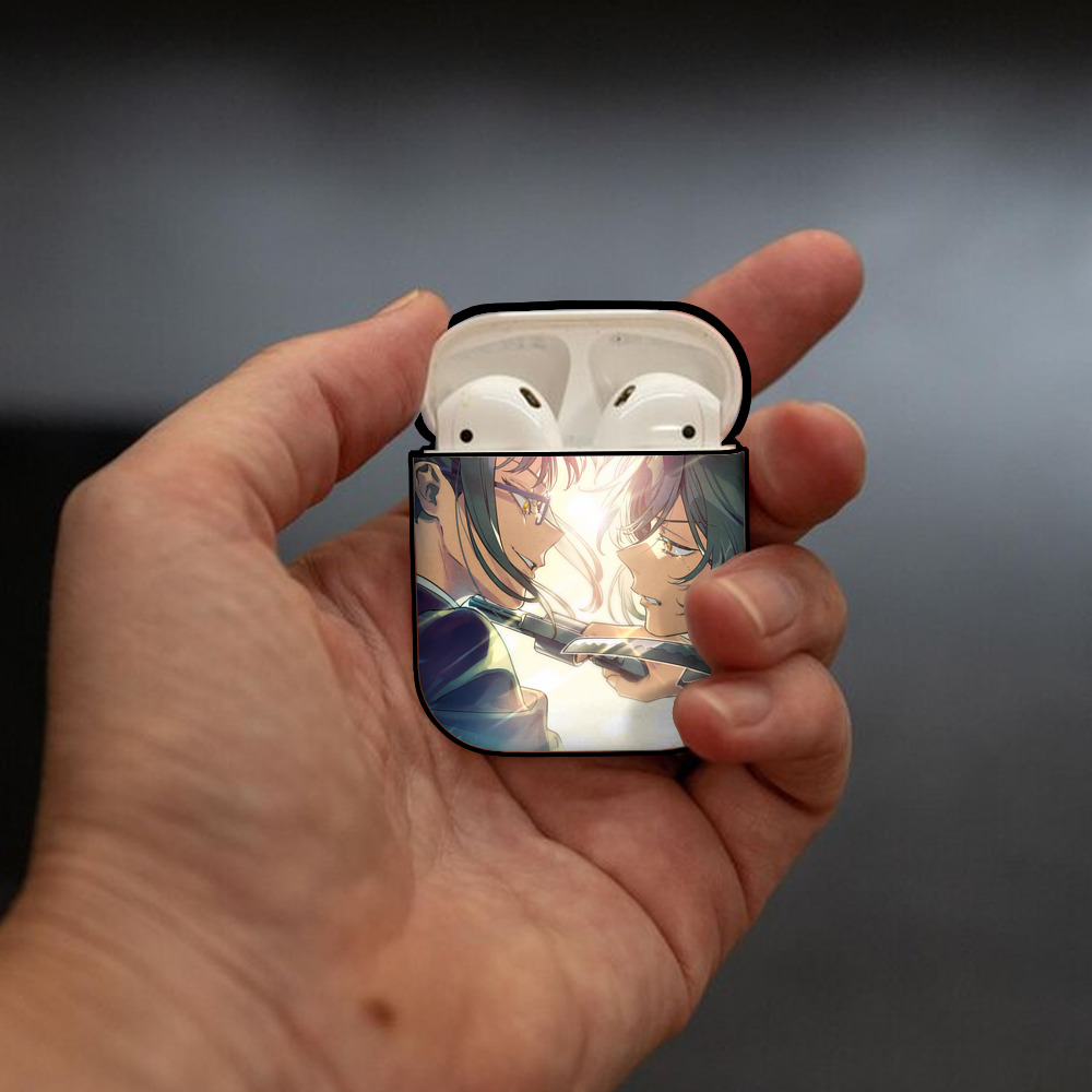 呪術廻戦 Jujutsu Kaisen AirPods 第2世代保護ケース ハードシェル ブラック 耐衝撃・防指紋・カラビナ付き