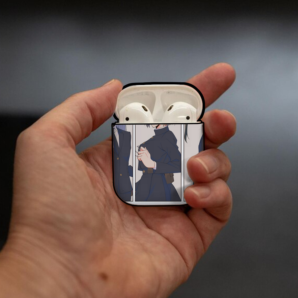 呪術廻戦 Jujutsu Kaisen AirPods 第2世代保護ケース ハードシェル ブラック 耐衝撃・防指紋・カラビナ付き