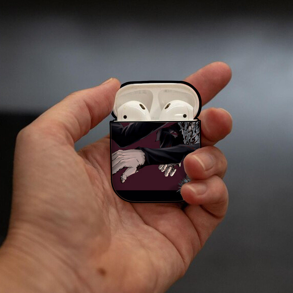呪術廻戦 Jujutsu Kaisen AirPods 第2世代保護ケース ハードシェル ブラック 耐衝撃・防指紋・カラビナ付き