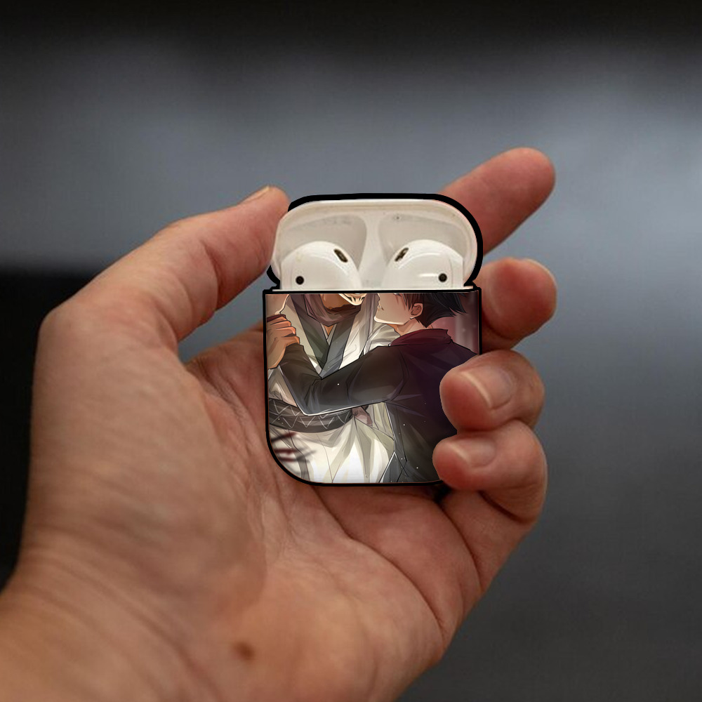 呪術廻戦 Jujutsu Kaisen AirPods 第2世代保護ケース ハードシェル ブラック 耐衝撃・防指紋・カラビナ付き