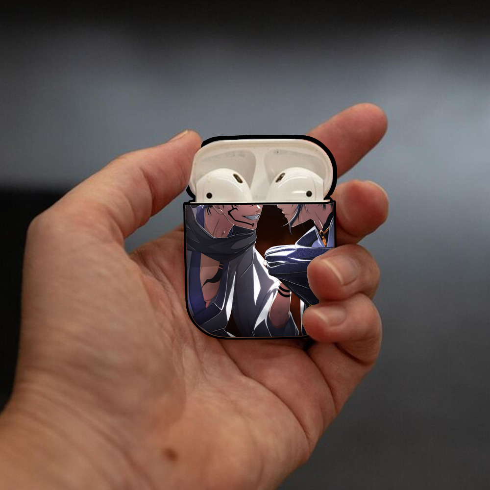 呪術廻戦 Jujutsu Kaisen AirPods 第2世代保護ケース ハードシェル ブラック 耐衝撃・防指紋・カラビナ付き
