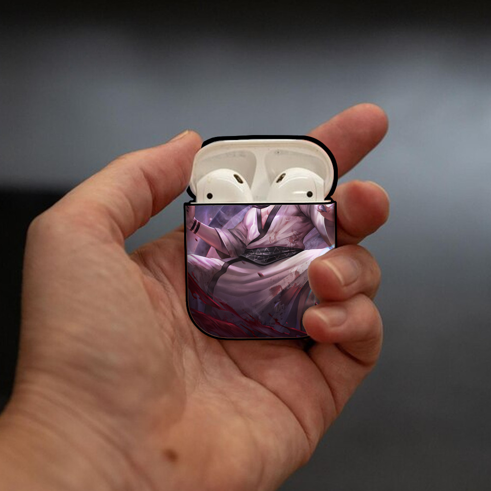 呪術廻戦 Jujutsu Kaisen AirPods 第2世代保護ケース ハードシェル ブラック 耐衝撃・防指紋・カラビナ付き