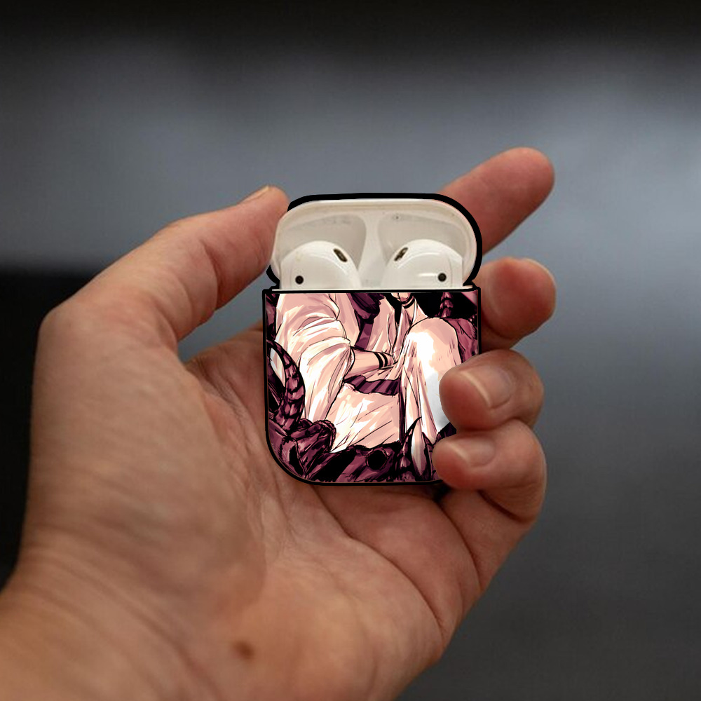呪術廻戦 Jujutsu Kaisen AirPods 第2世代保護ケース ハードシェル ブラック 耐衝撃・防指紋・カラビナ付き