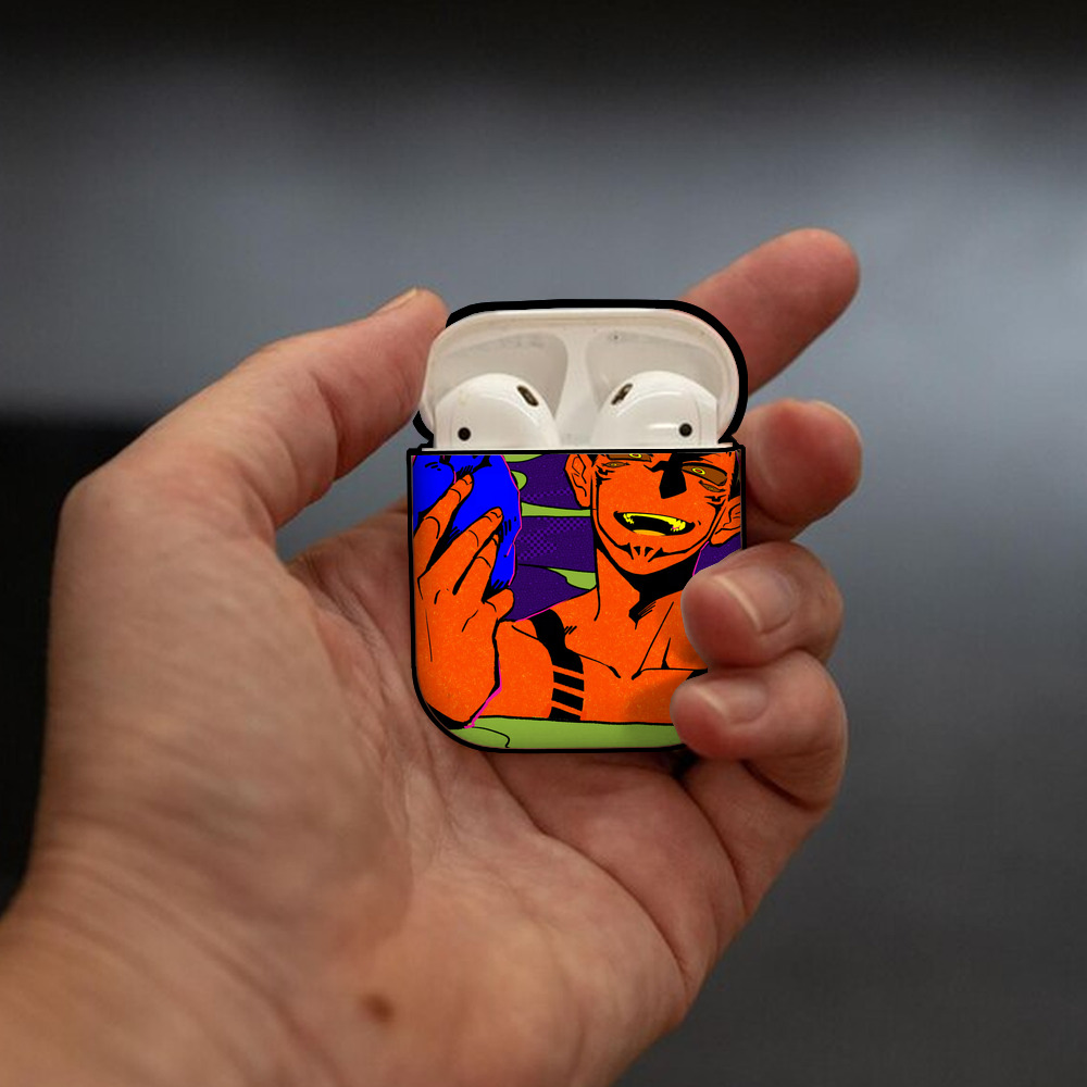 呪術廻戦 Jujutsu Kaisen AirPods 第2世代保護ケース ハードシェル ブラック 耐衝撃・防指紋・カラビナ付き