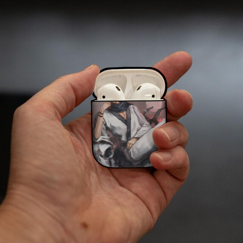 呪術廻戦 Jujutsu Kaisen AirPods 第2世代保護ケース ハードシェル ブラック 耐衝撃・防指紋・カラビナ付き