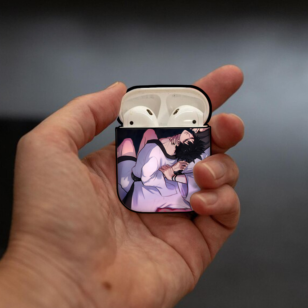 呪術廻戦 Jujutsu Kaisen AirPods 第2世代保護ケース ハードシェル ブラック 耐衝撃・防指紋・カラビナ付き