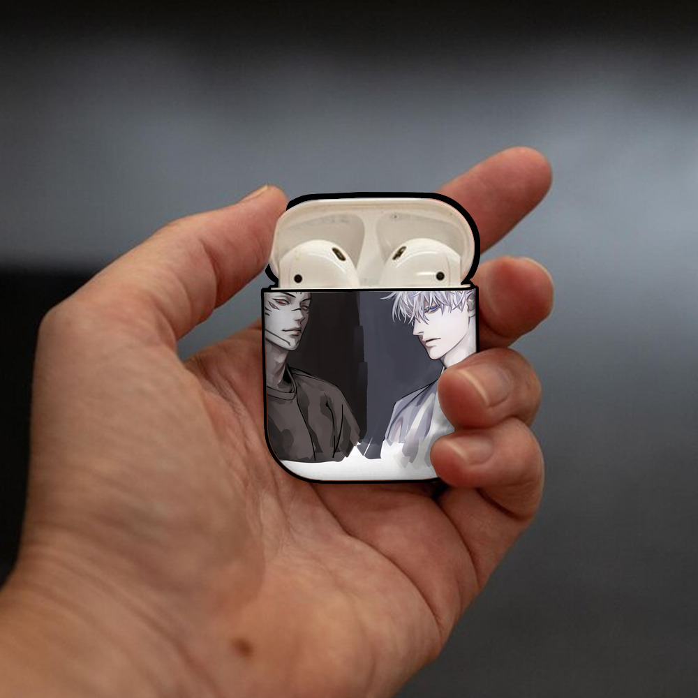 呪術廻戦 Jujutsu Kaisen AirPods 第2世代保護ケース ハードシェル ブラック 耐衝撃・防指紋・カラビナ付き