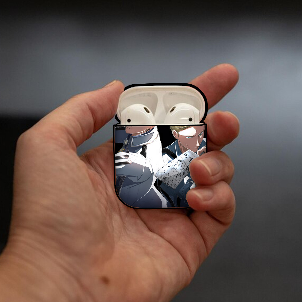 呪術廻戦 Jujutsu Kaisen AirPods 第2世代保護ケース ハードシェル ブラック 耐衝撃・防指紋・カラビナ付き